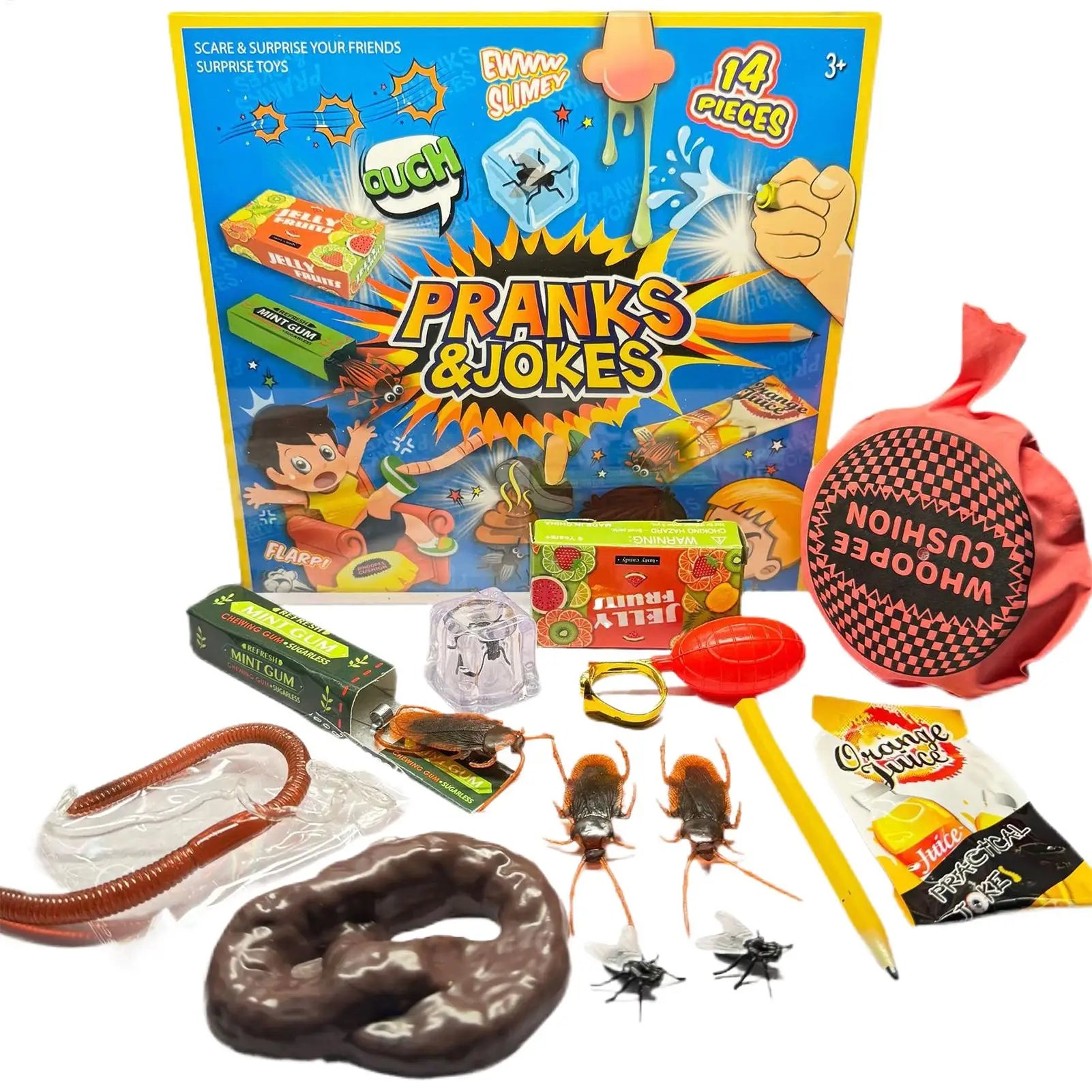 Joke Toy Kit April Fools Kids Prank Gadgets Box Realistic Cool Funny Stuff Parties Favors Festival Fun Surprises for Daily Life Qme