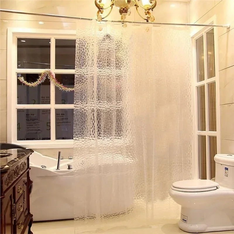 180x180cm 3D Bathroom Bath Shower Curtain Transparent Thicker Qme