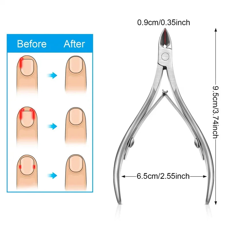 Professional Cuticle Cutter Nail Nippers Scissors Manicure Pusher Pedicure Tong Dead Skin Remover Nail Cuticle Regrowth Tool Qme 1PCS