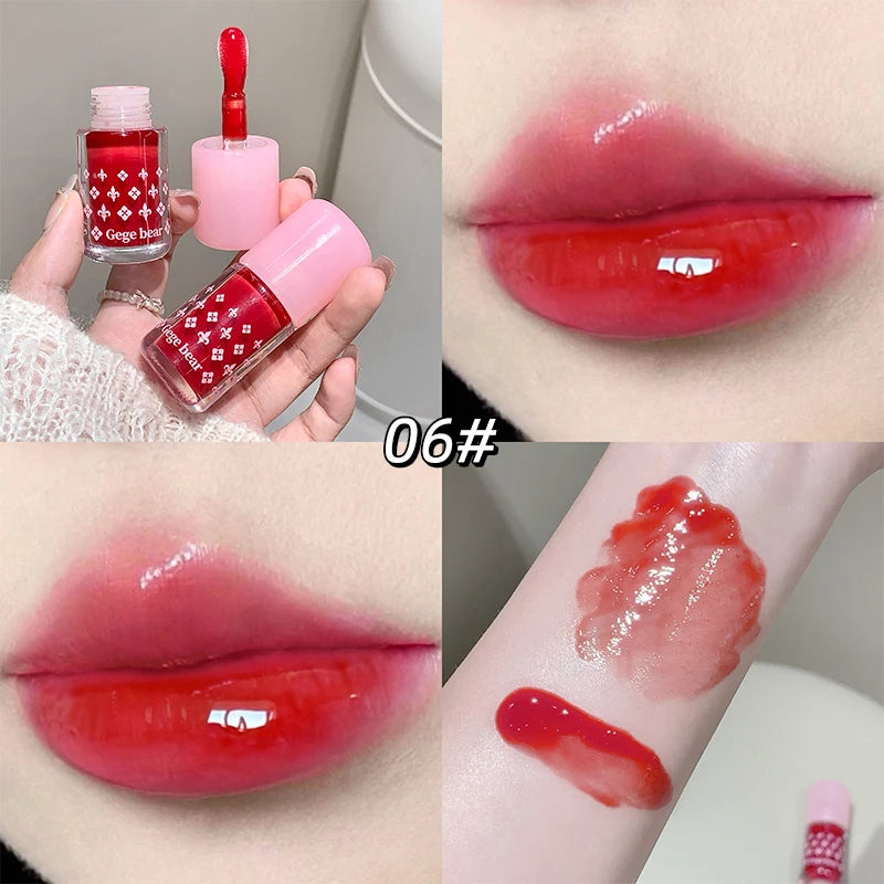 Gege Bear Pure Lip Gloss Moisturizing Watery Mirror Clear Lipstick Qme GX1336-6