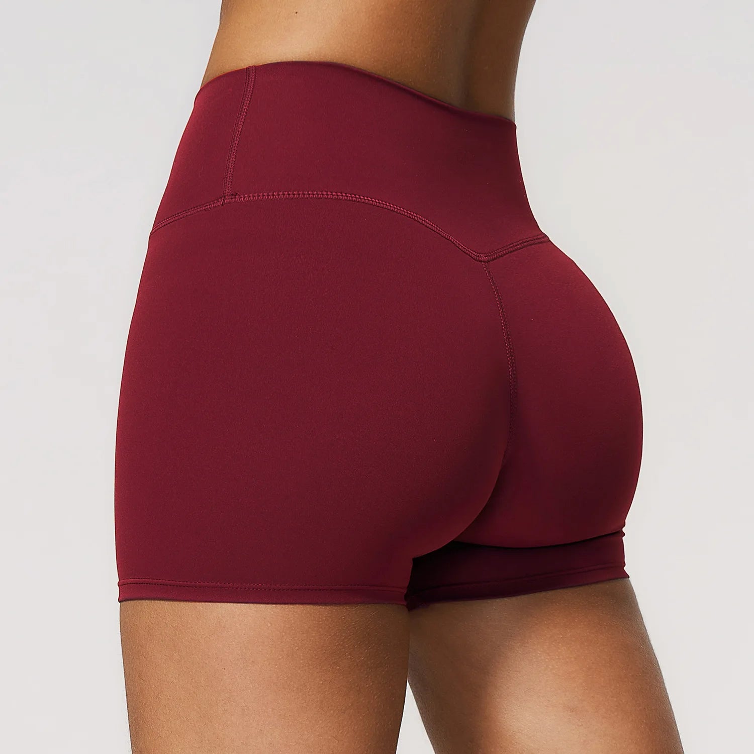 A Women's Summer Shorts Low Waist Seamless Shorts Gym Shorts Yoga Shorts Running Shorts and High Stretch Cycling Training Shorts Qme Cherry red M
