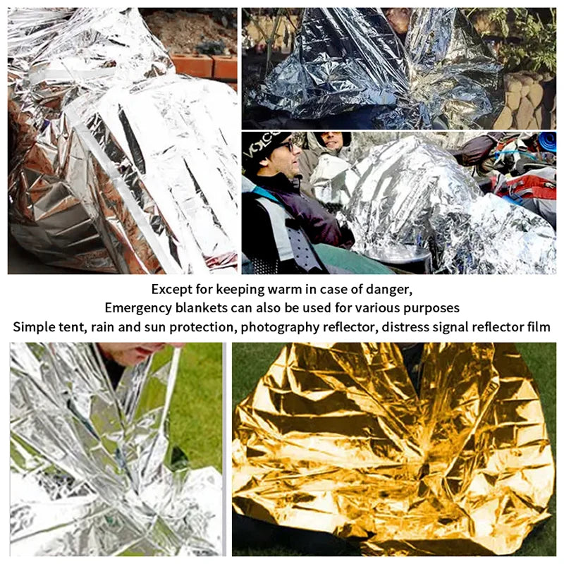 Essential Outdoor Gear Waterproof Emergency Blanket Warmth Survival Qme