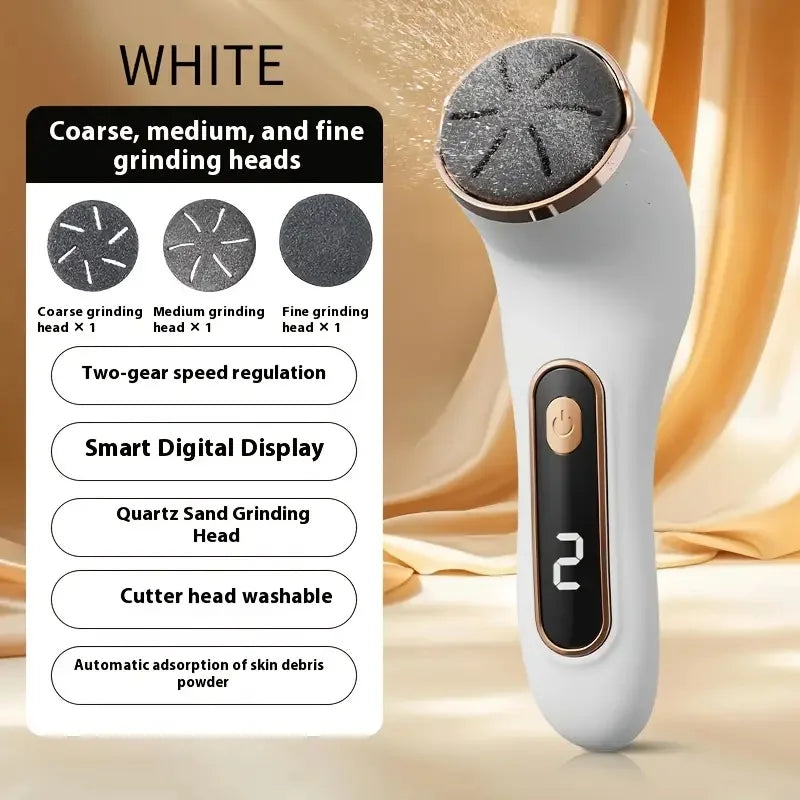 USB charging electric foot polisher, for polishing thick skin on the soles of the feet, portable foot grinder Qme WHITE