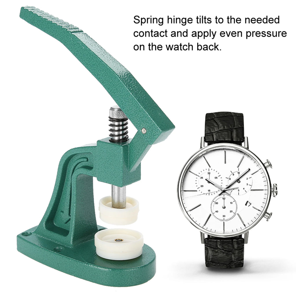 Crystal Watch Press Tool Wristwatch Back Case Cover Pressing with Dies Professional Repair Tool Watch Press for Watchmaker Qme