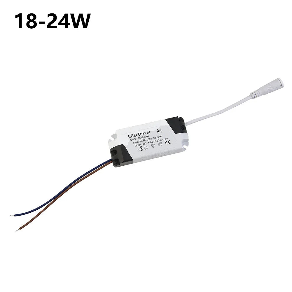 LED Panel Driver Constant Current 3W 6W 12W 18W 24W DC LED Power Supply Plastic AC 90-265V Home Improvement Qme 18-24W