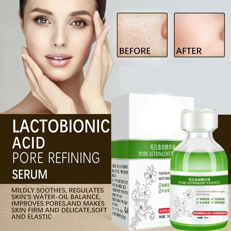 Lactobionic Acid Pore Shrink Face Serum Hyaluronic Moisturizing Qme