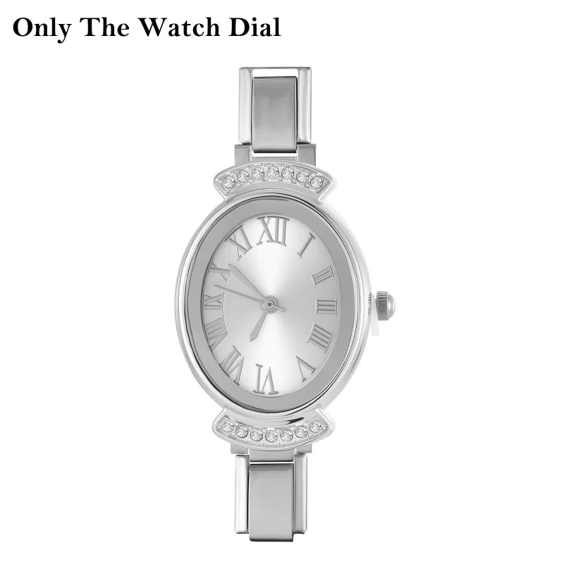 Stainless Steel Fit Watch Connector Italian Charm Links Women's Round