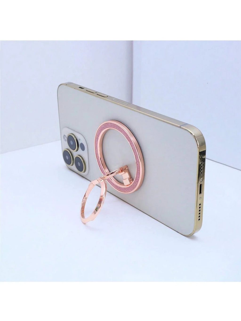 Ring-shaped Magnetic Phone Holder Zinc Alloy Double-ring Foldable Qme