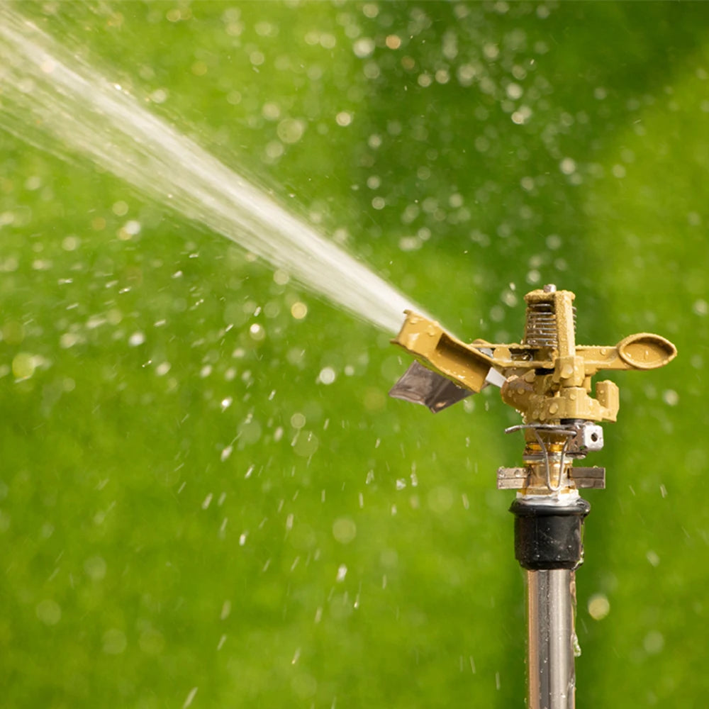 Automated 360-Degree Rotating Sprinkler Head Garden Irrigation System Agriculture Arm Spray Watering Efficient Drip Dispenser Qme