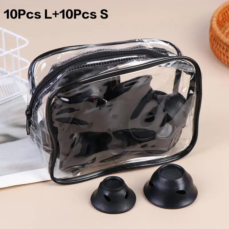 Silicone Hair Curling Rollers DIY Mushroom Bell Shapes Spiral Design Qme Black