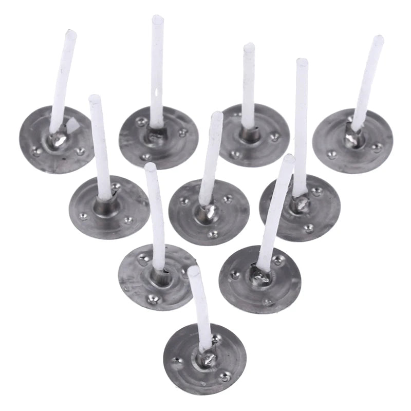 ^100Pcs Candles Mold Wick Tabs Eco-Friendly Candle Sustainer Making pure cotton Qme one size
