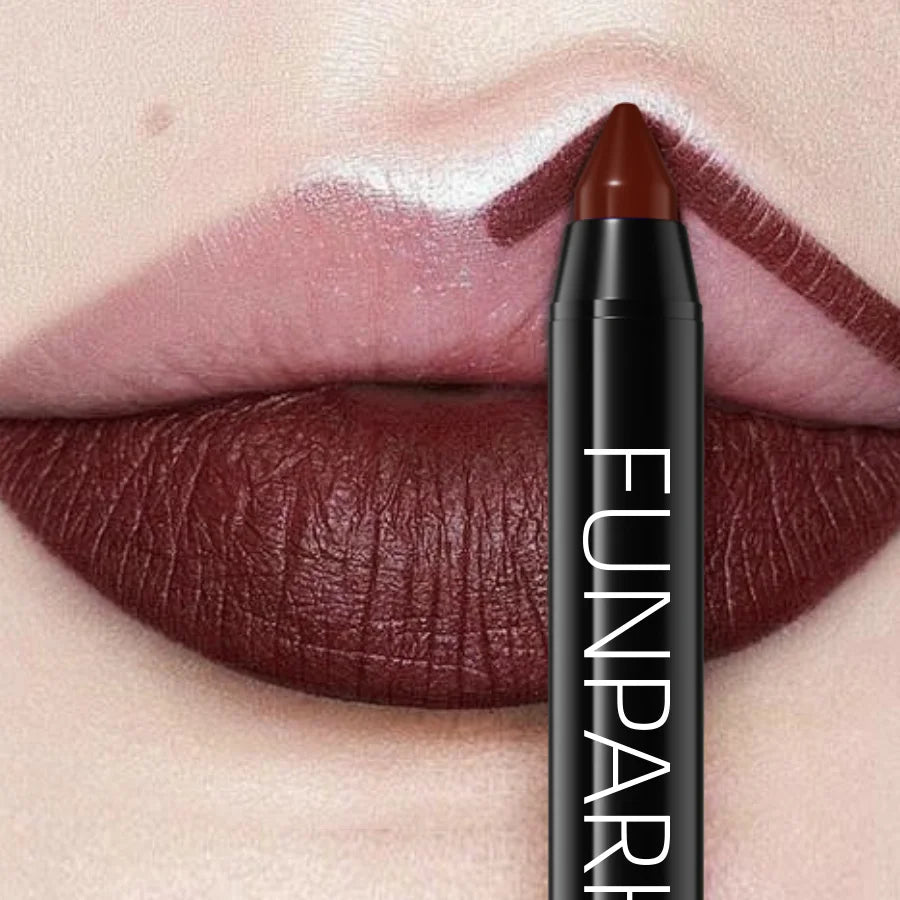16 Nude Brown Lipliner Pen Waterproof Lipstick Sexy Red Matte Contour