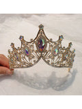 Bridal Hair Crown 1pcSet Luxury Wedding Accessories Bride Multicolor Qme gold