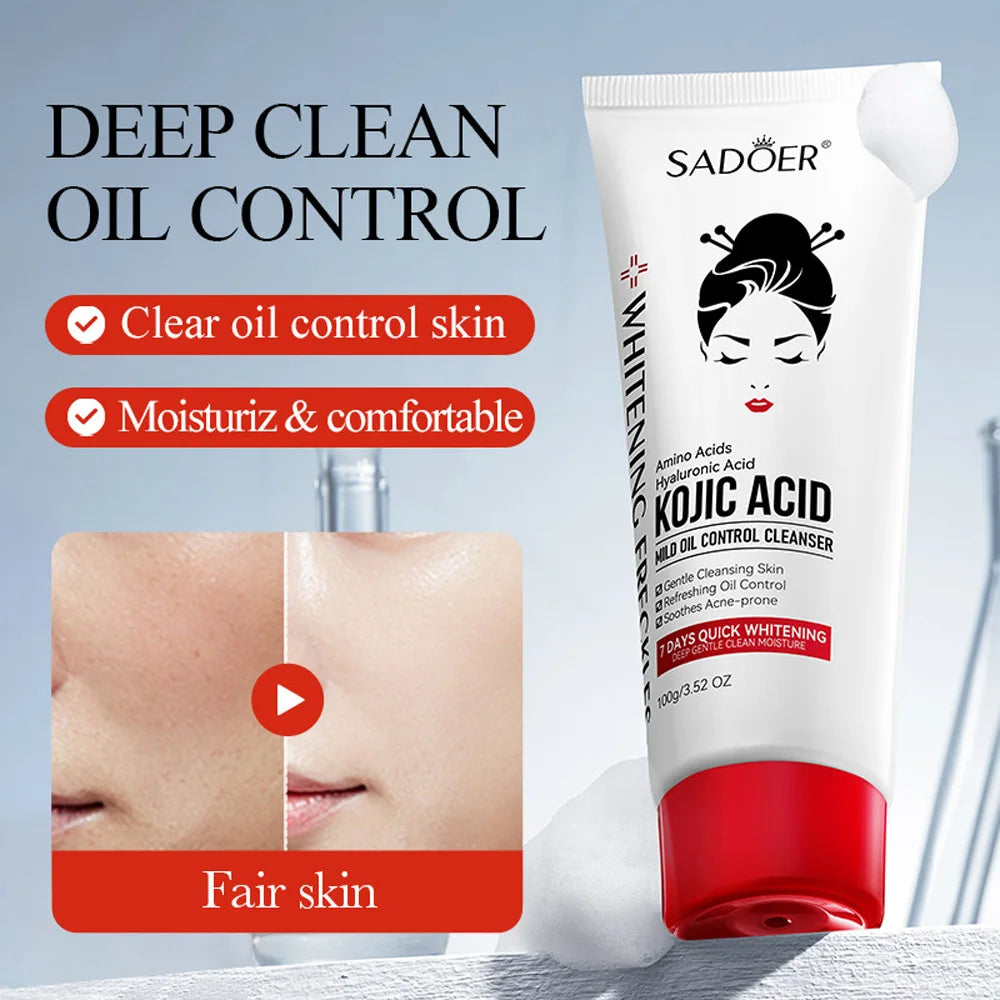 Kojic Acid Whitening Deep Cleansing Milk Moisturizing Oil Control Qme