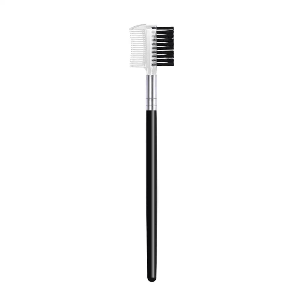 Dual-headed Eyebrow Comb Makeup Brush Beauty Tool Professional Lash Qme black-1pc
