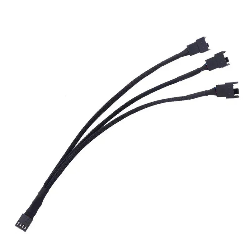Fan Hub CPU Cooling 1 to 3 Port 12 V to Fan-Header with 3 Pin PWM Controller Dedicated Supply Extension Cable Qme