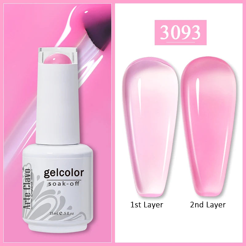 Arte Clavo Gel Nail Polishes Pink Nude Hybrid Lak Manicure