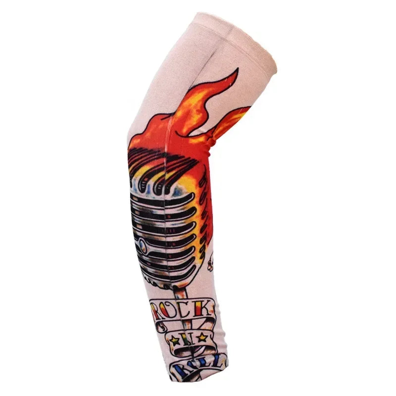 1PCS Arm Sleeves UV Protection Full Arm Cool Outdoor Golf Sports Hiking Riding Arm Tattoo Sleeve Cycling Equipment Qme X14 38-40cm