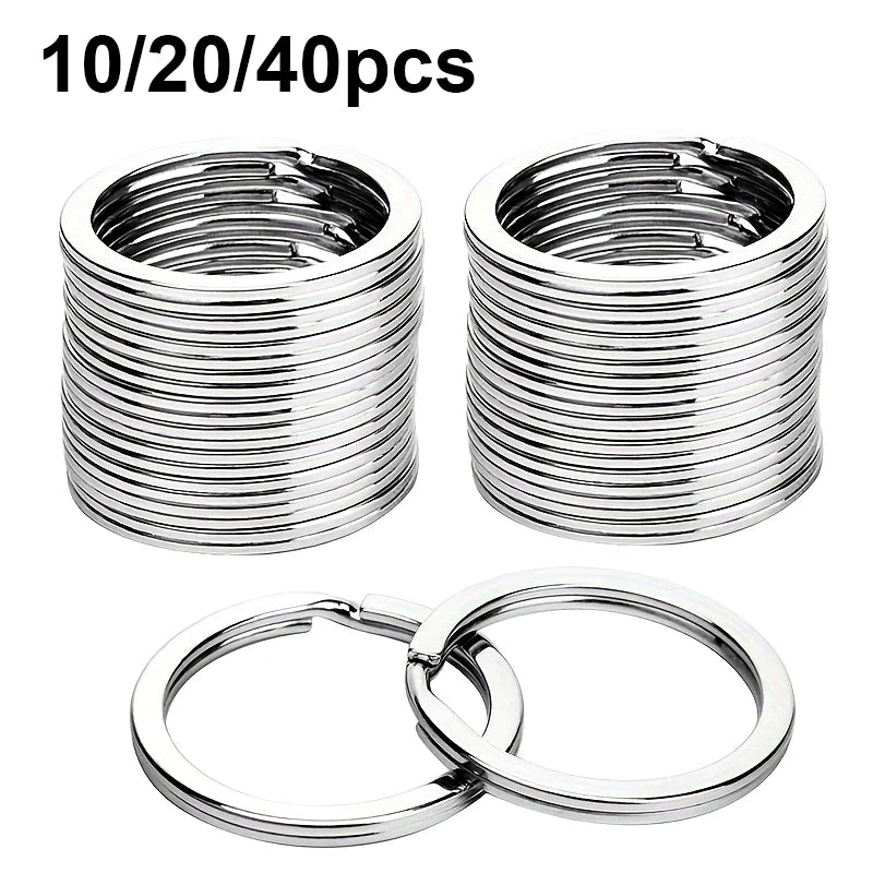 10/20/40pcs Split Key Rings Keyrings, Key Rings Bulk, Flat Keychain Ring Split Key Ring For Home Car Keys Bag Hanging Accessori Qme