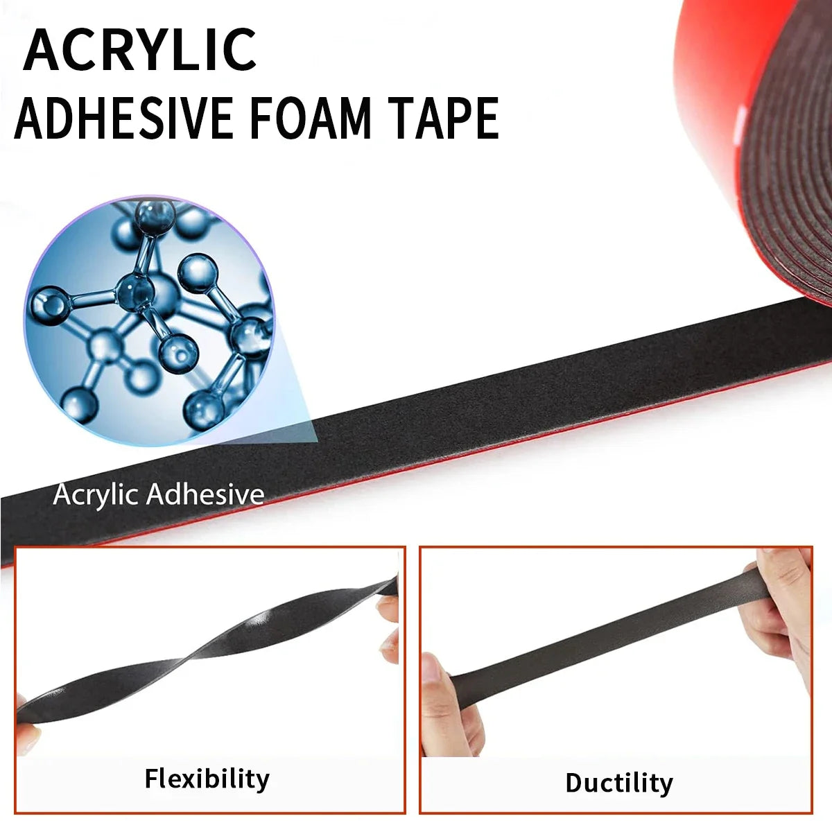 Strong Double Sided Adhesive Tape With High Viscosity For Automotive Use High Temperature Resistant Fixed Adhesive Patch Qme