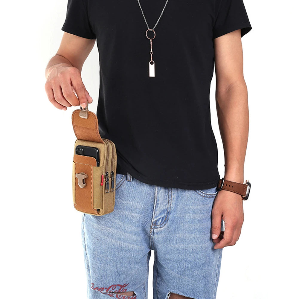 Man Belt Pouch Mobile Phone Bag Holster Bag Molle Waist Bag Pack Small Tactical Duty Belt Backpack Card Holder Qme