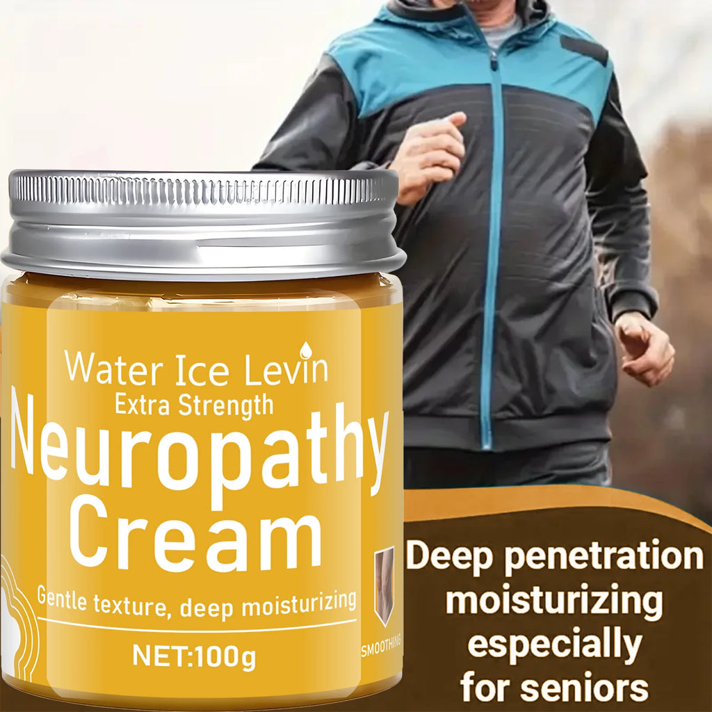 Water Ice Levin Extra Strength Neuropathy Cream. Deep-Penetrating, Gentle Moisturizer for Seniors Qme