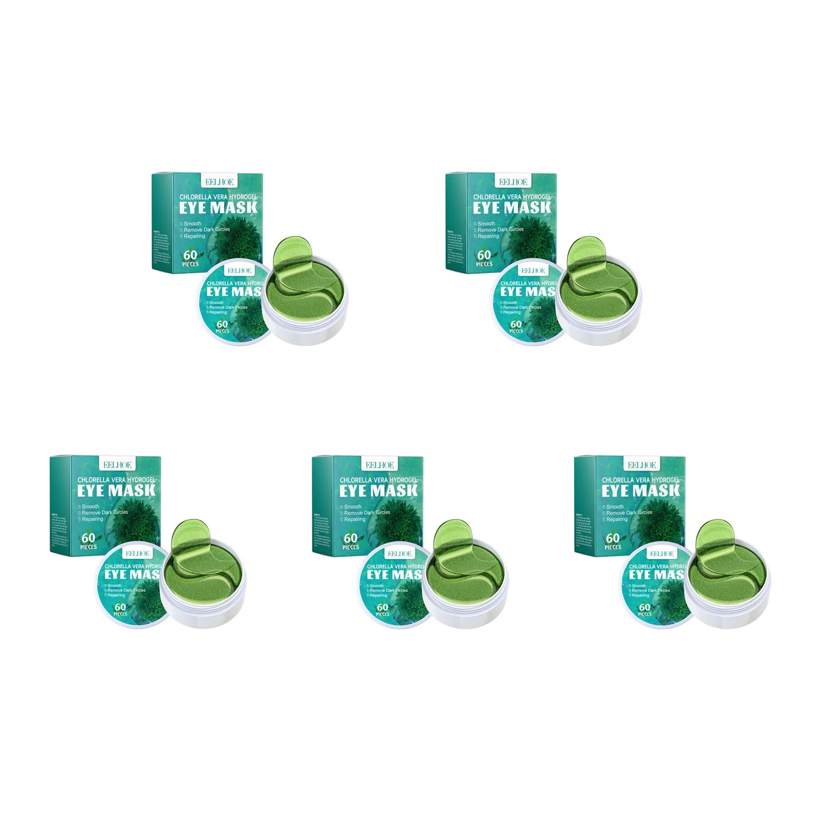 Seaweed Eye Mask Fade Dark Circles Eyes Bags Removal Firming Anti Puffiness Relieve Eye Fatigue Moisturizing Under Eye Patches Qme 5 x 60Pcs Boxed