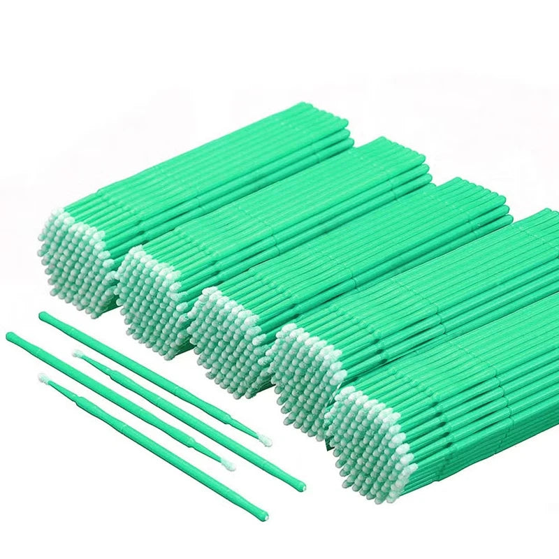 Lot Eyelash Extension Cleaning Swabs Lash Lift Glue Remover Qme green