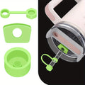 3-piece silicone spill proof plug set, suitable for leak proof accessories for 30 ounce and 40 ounce flat bottomed cups Qme green