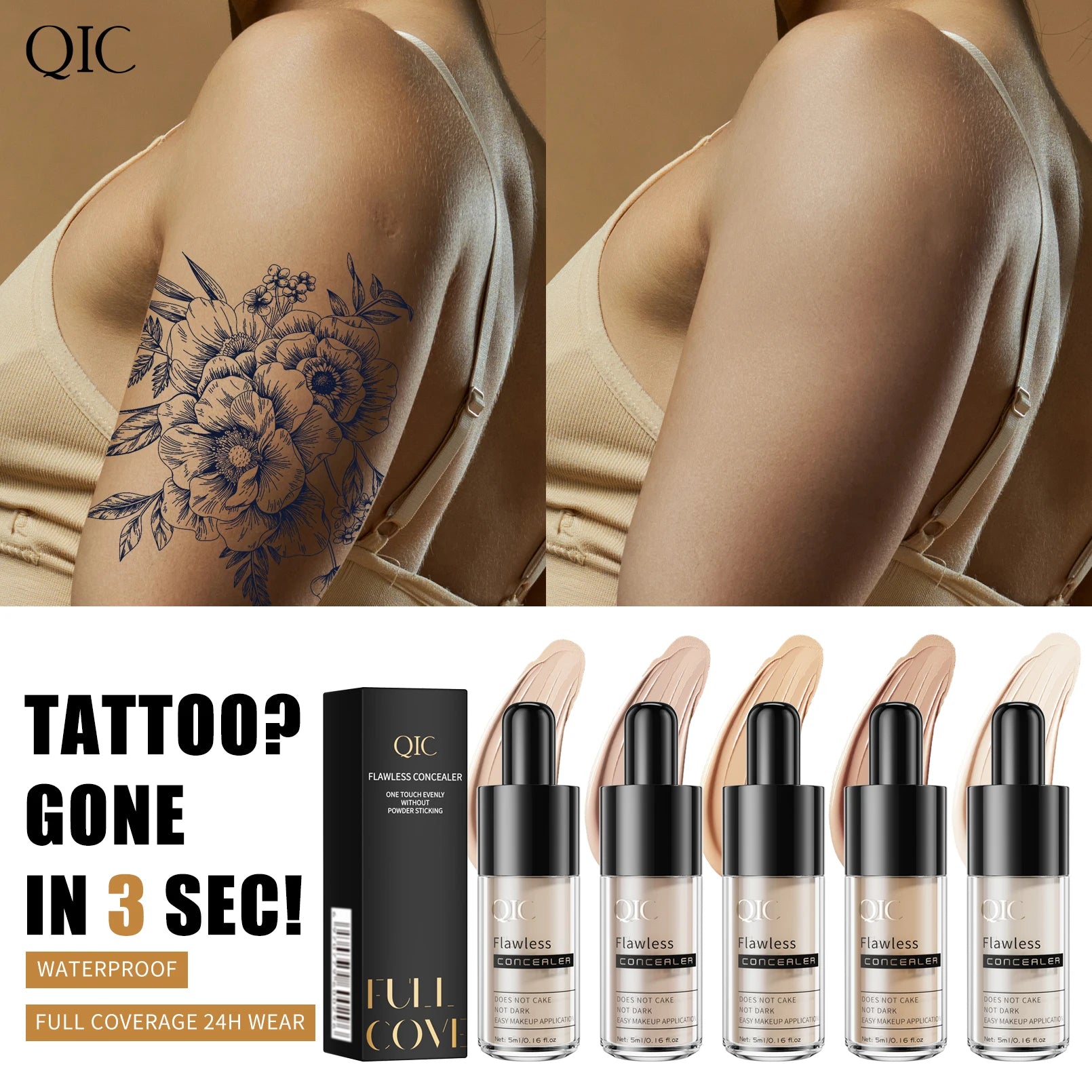Full Coverage Hydrating Concealer Covers Blemishes Dark Circles Freckles Long Lasting Brightening Eye Contour Cream Qme
