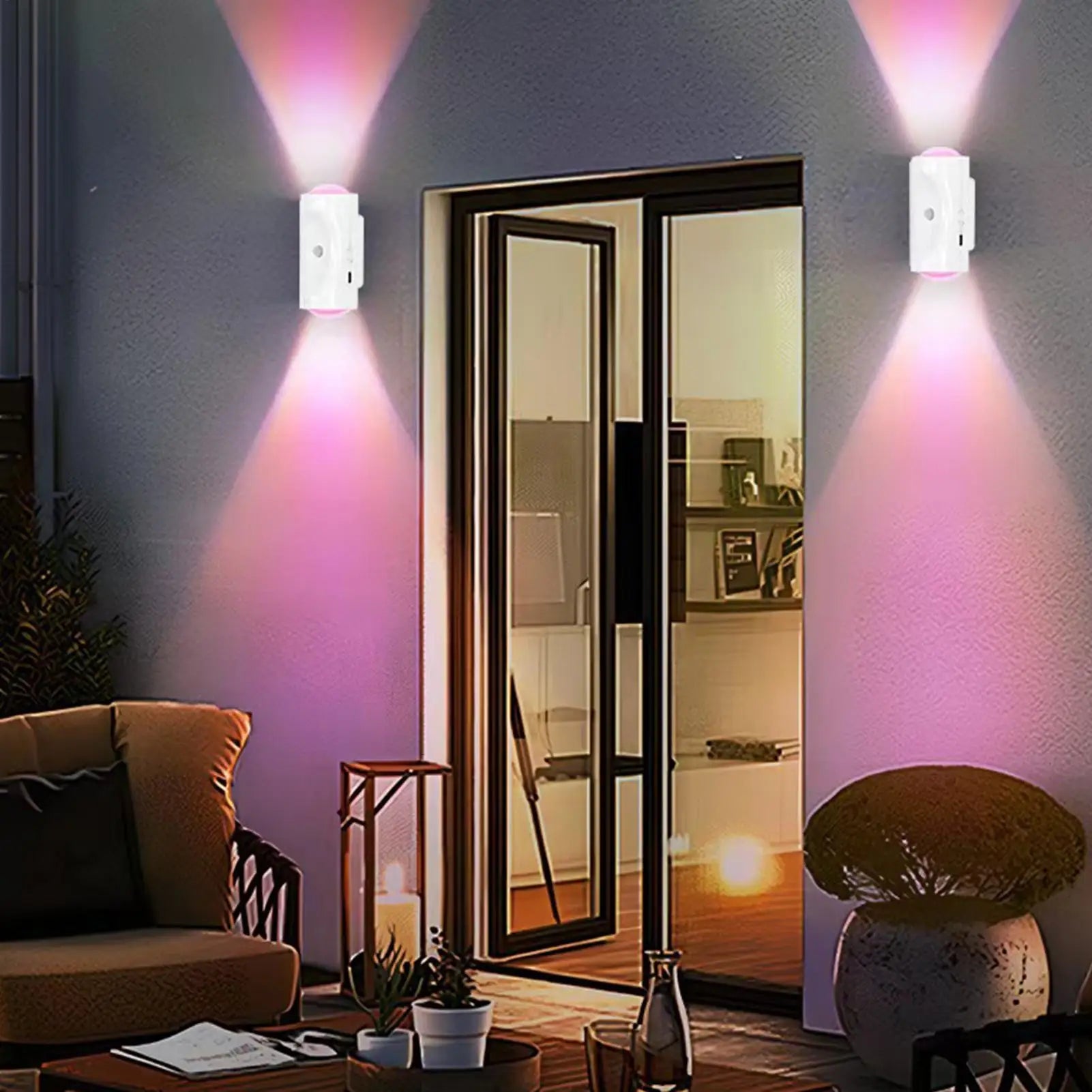 Wall Sconce Light 7-Color Rechargeable Magnetic Install Decoration Qme