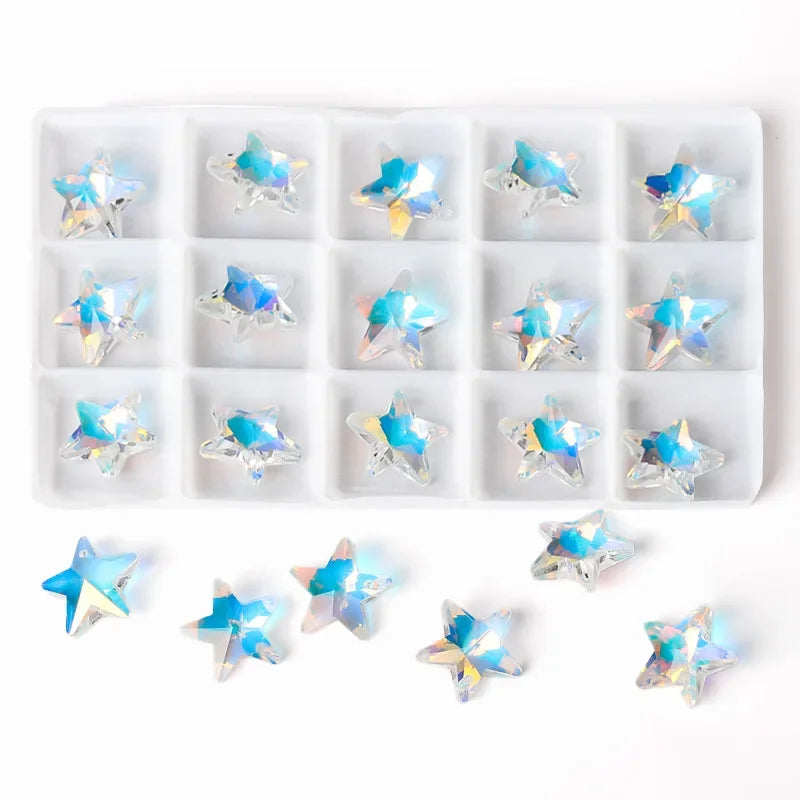 AB Color Crystal Pendants Shiny Charms Loose Beads for Necklace Bracelet Earring DIY Crafting Jewelry Accessory Making Supplies Qme 20x20mm-12pcs
