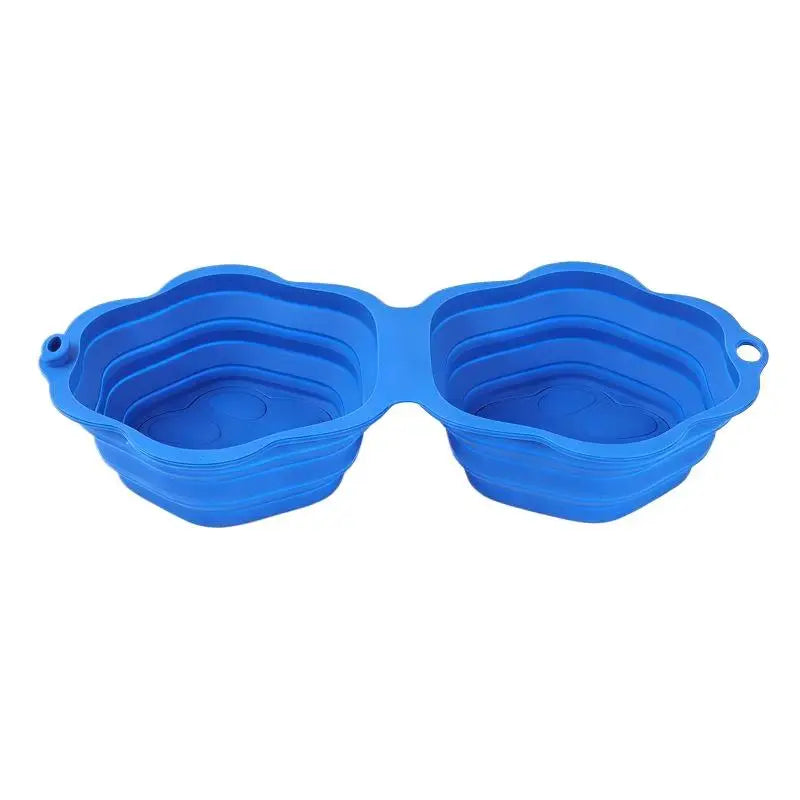 Going Out Drinking Feeding 2-in-1 Bowl Pet Supplies Dog Cat Folding Qme