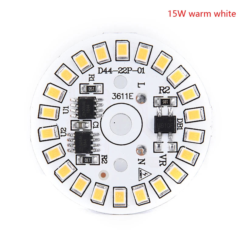 LED Bulb Patch Lamp SMD Plate Circular Module Light Source Qme 15w warm white