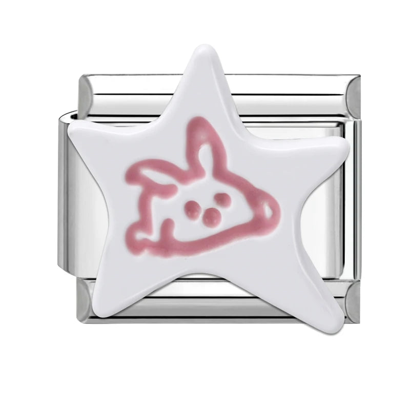 New Fashion Red Apple Cute Sheep Cherry Bow Knot Italian Charm Link fit 9mm Stainless Steel Jewelry DIY Making Bracelet Gifts Qme Style 24