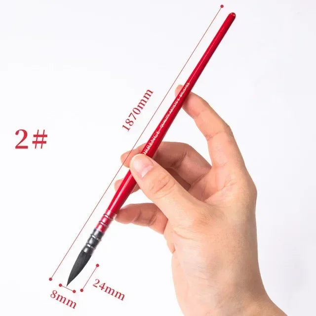 Squirrel Hair Watercolor Brush Artist Painting Red Pointed Children's Qme 2
