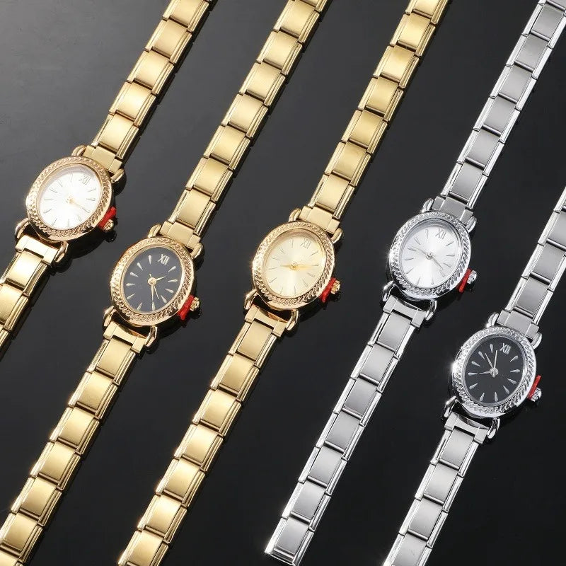 High Qulity Watch for Women Luxury Gift Girl Wristwatches Ladies Bracelet Wristwatches Stainless Steel Strap Small Dial Watch Qme