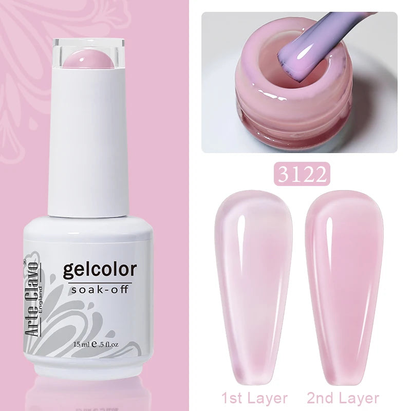 Arte Clavo Solid Gel Nail Polish Rainbow Summer Varnish Soak Off