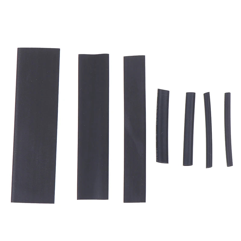 127Pcs Weatherproof heat shrink sleeving tubing tube assortment kit black glue. Qme