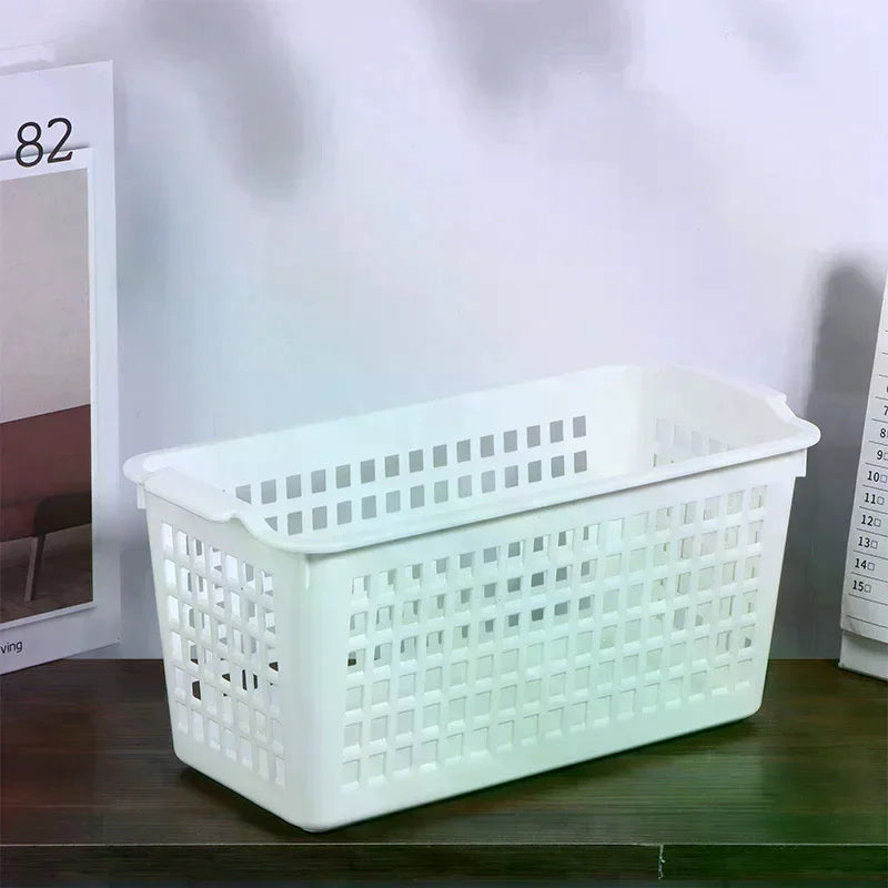 Plastic Storage Basket Snacks Storage Hollow Rectangular Ins Storage Box Basket Sorting Sundries For The Bathroom Kitchen Qme