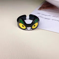 Cute Cartoon Cat Ring Aesthetic 3D Resin Ring Women Jewelry Gift Girls Hip Hop Women Men Birthday Gothic Halloween Rings Women Qme 1 Size 7