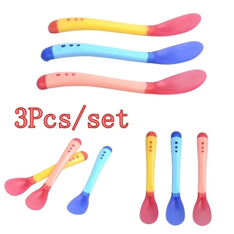 Safety Temperature Sensing Baby Silicon Spoon Kids Children Flatware Qme Default Title