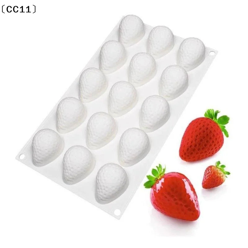Silicone Baking Molds Strawberry Fruit Dessert Mousse Mold Cake Qme