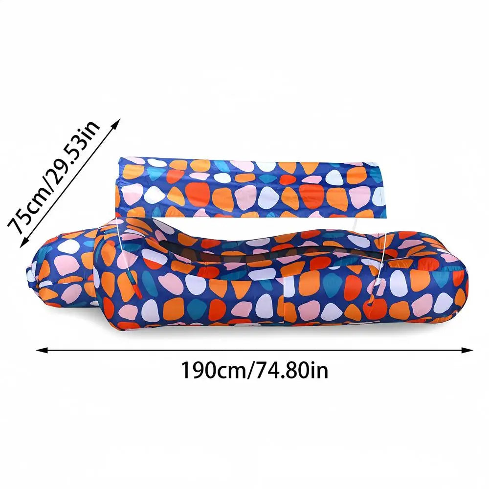 Beach Inflatable Lounger Pool Air Sofa With Sun Shade Easy To Set Up Hiking Lounger For Outdoor Camping Hiking Picnic Vacation Qme YELLOW China Mainland
