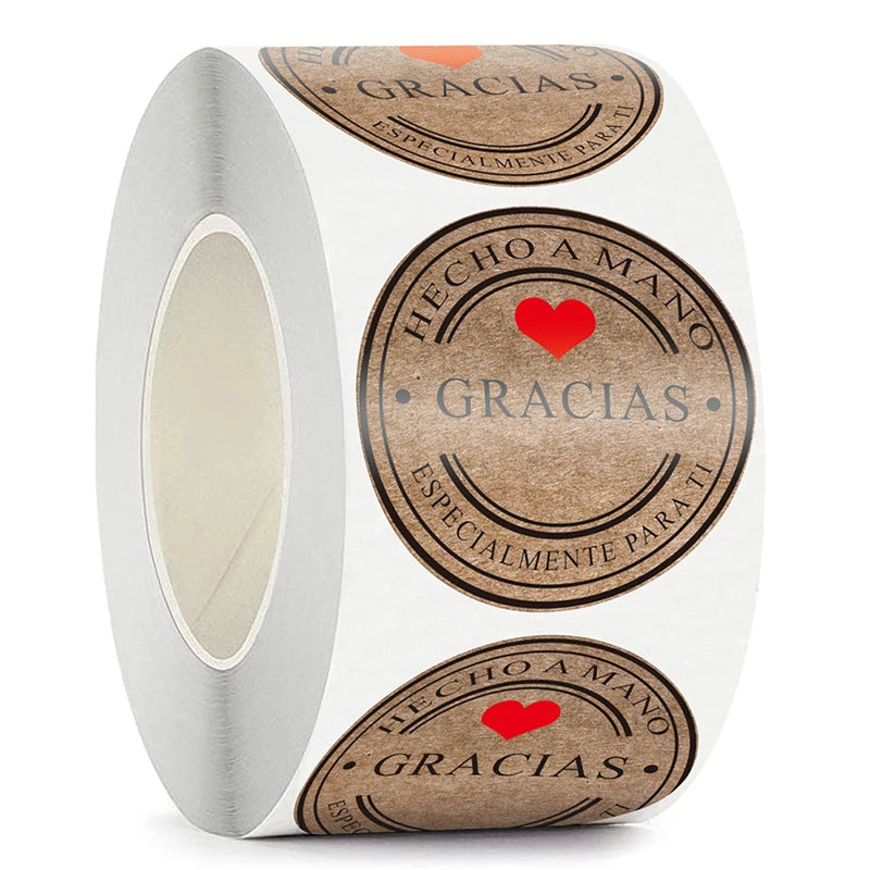 Multiple Styles Kraft Gracias Spanish Thank You Labels Stickers Qme