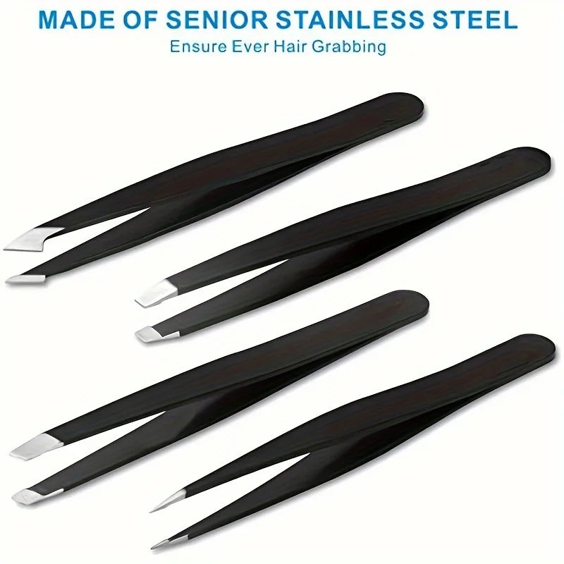 Face Hair Removal Beautfy Makeup Tool Eyebrow Tweezers Rose Gold Qme