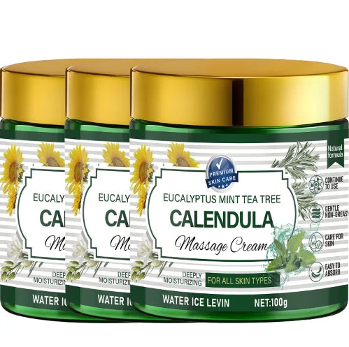 Eucalyptus Mint Tea Tree Calendula Massage Cream with Retinol & Niacinamide - Soothing Body Care Qme Ivory 100g