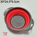Silicone Folding Drainer Basket Fruit Vegetable Foldable Colander Qme A10
