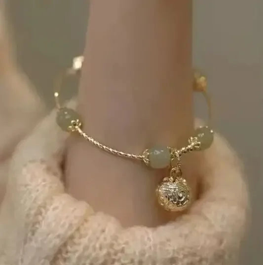 Fashion Creative Lucky Natural Hotan Jade Bracelet Vintage Light Luxury Handmade Jewelry Bracelet Chinese Style Jewelry Gift Qme 55