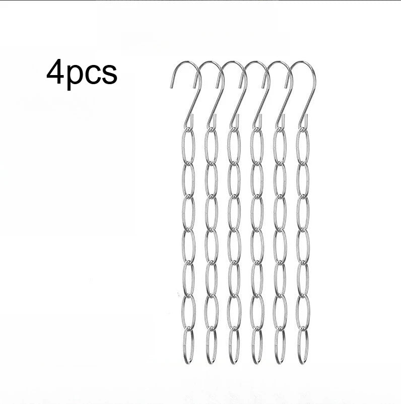 Multi Layers Metal Clothes Hanger Chain Space Saving Closet Organizer Heavy Duty Garment Storage Hook Chain Wardrobe Storage Qme 4pcs